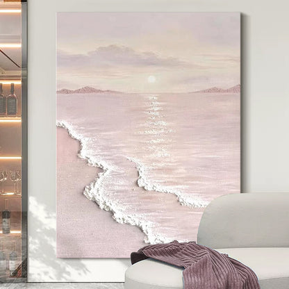 Blush Shore-Beige & Pink 3D Textured-AURA065