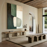 General Abstract Green Beige Wall Art for Home Decor AURA285