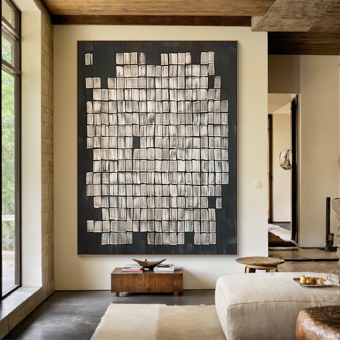 Wabi Sabi Style Black Beige Rustic Home Decor Accent Piece AURA280