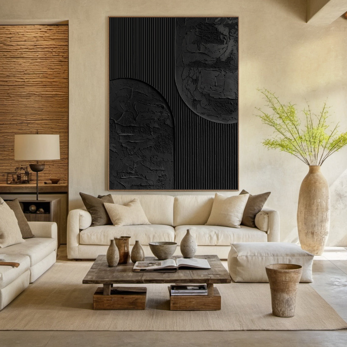 Linear Tension-Black Geometry Texture Field-AURA135