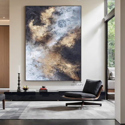 Modern Black General Abstract Wall Art for Living Room Decor AURA246