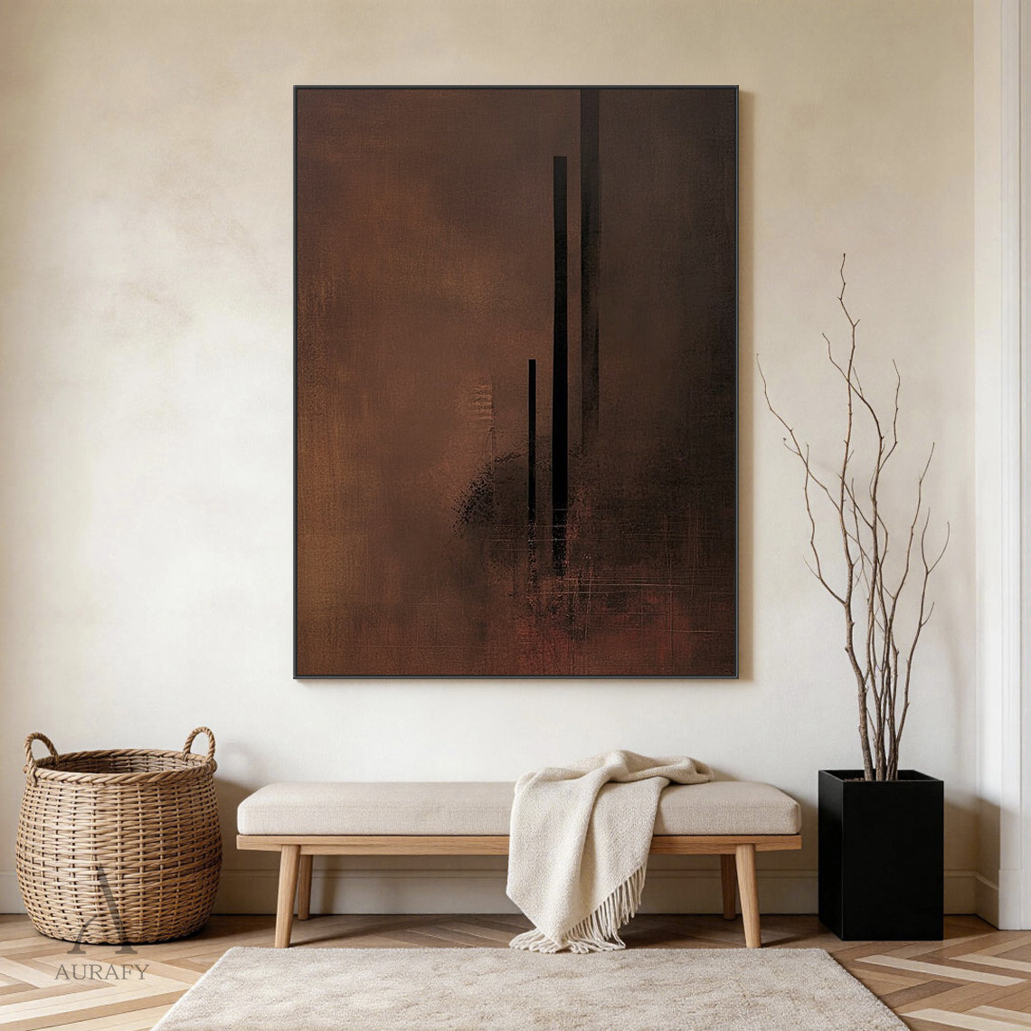 Brown General Abstract Wall Art Decor for Home Living Room AURA380