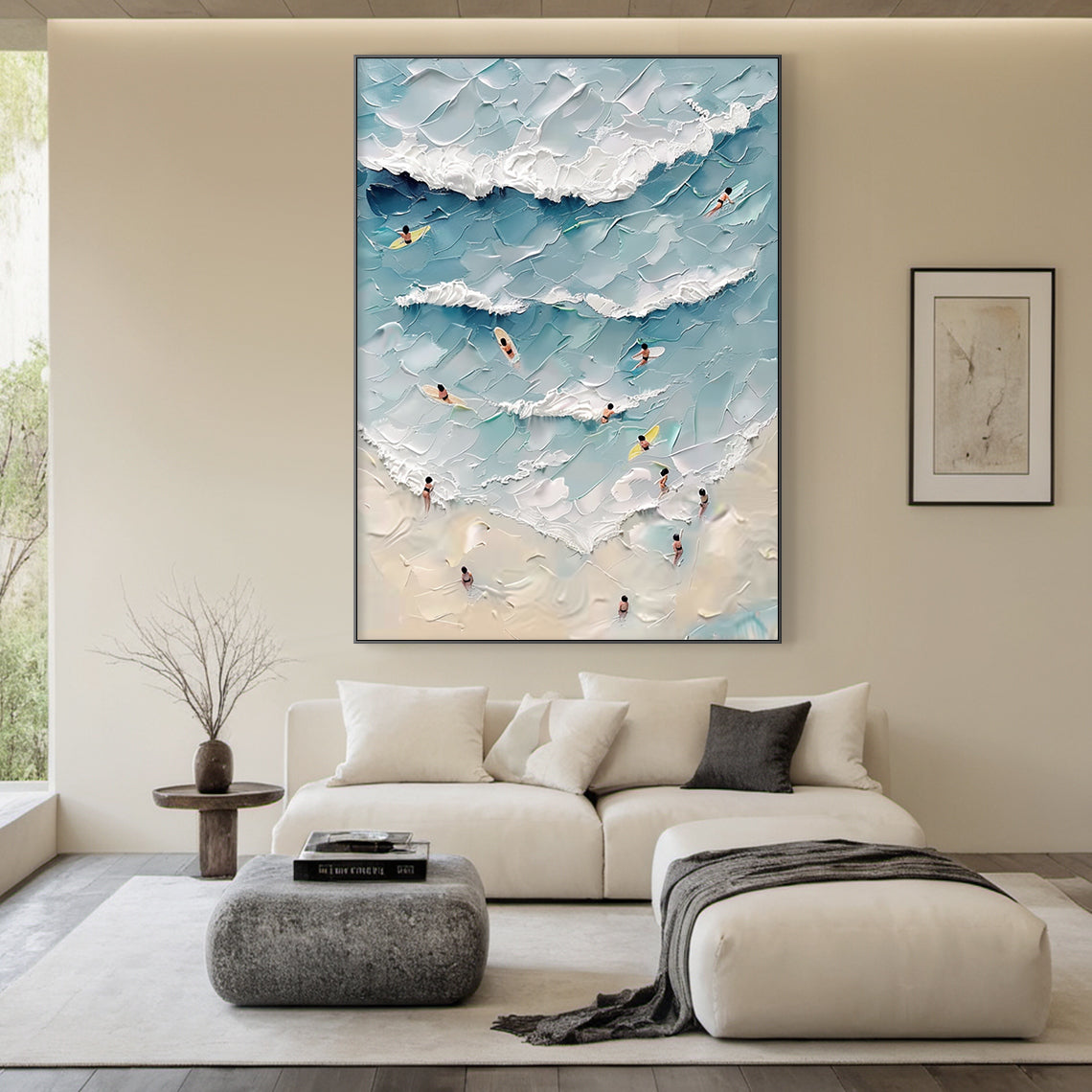 Azure Leisure-Blue & Beige Spatial Field-AURA086