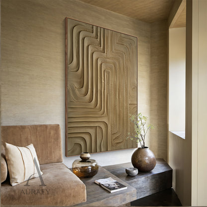 Minimalist Brown Wall Art Modern Home Living Room Decor AURA299