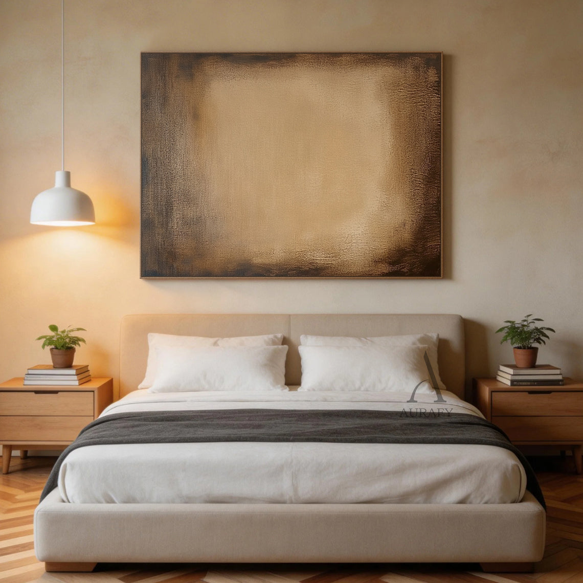 Modern Brown General Abstract Wall Art Print for Home Decor AURA351
