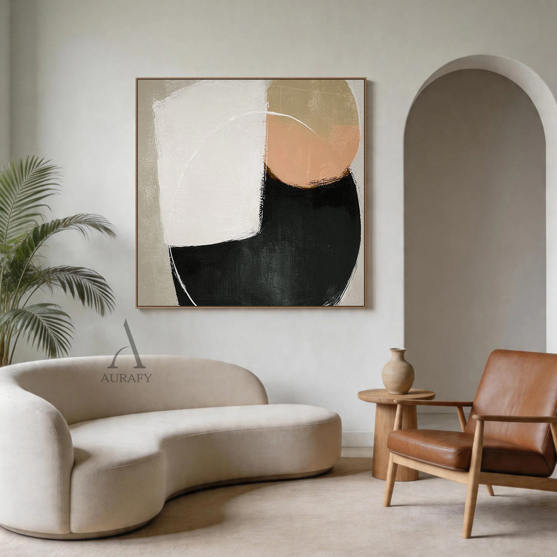 Minimalist Black Beige Wall Art for Stylish Home Spaces AURA400