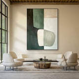 General Abstract Green Beige Wall Art for Home Decor AURA285