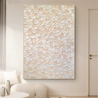 Petal Drift-Beige & Pink 3D Textured-AURA066