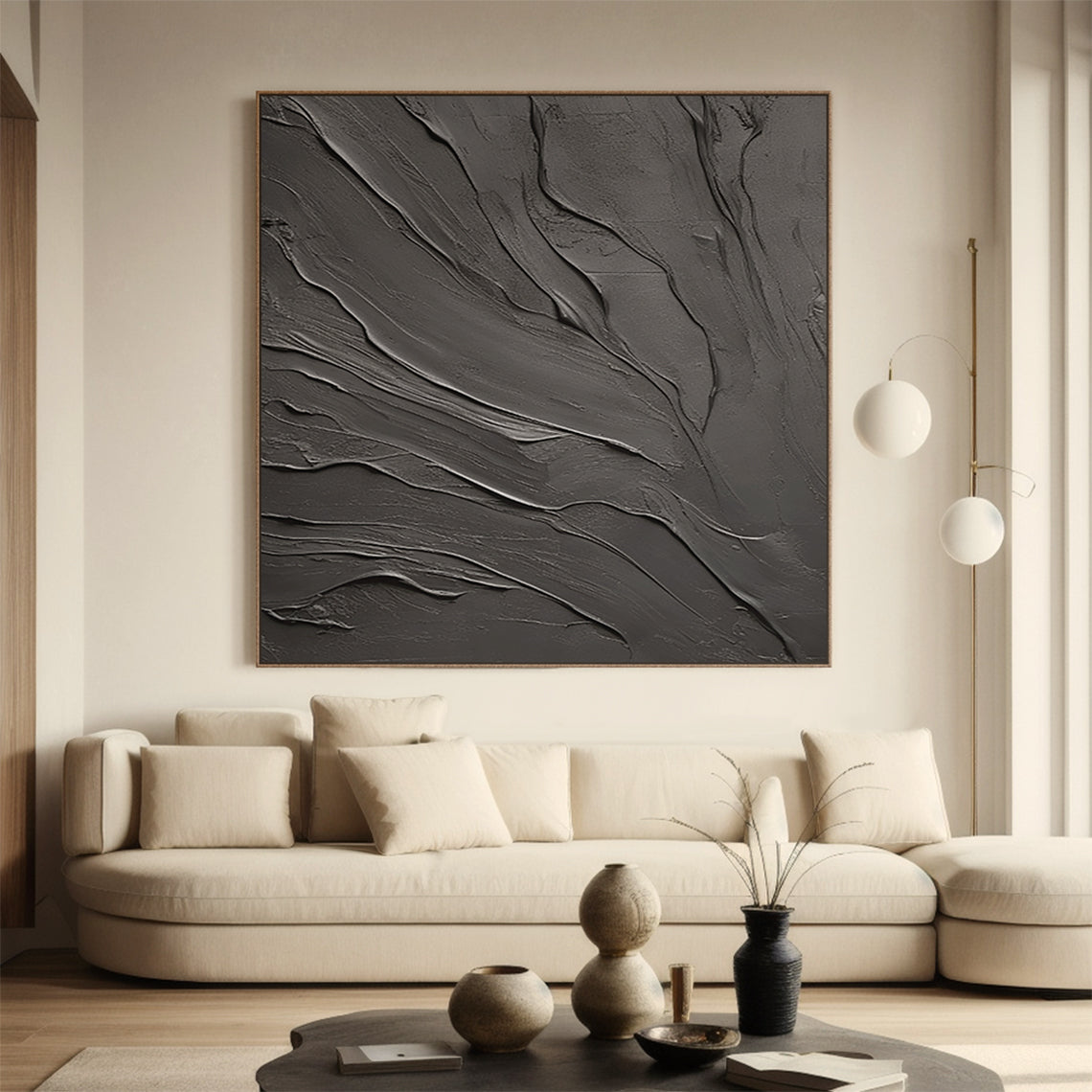 Obsidian Drift-Black 3D Textured-AURA064