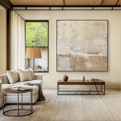 Beige General Abstract Wall Art for Modern Living Room Decor AURA290