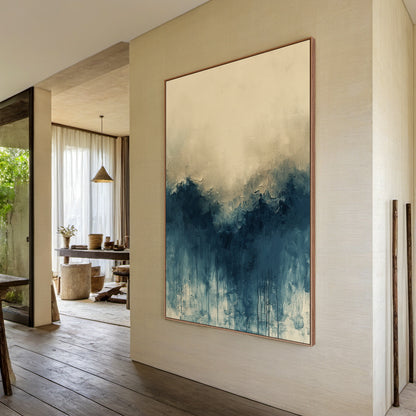 Soft Horizon-Blue & Beige Minimalist Abstract Field-AURA138