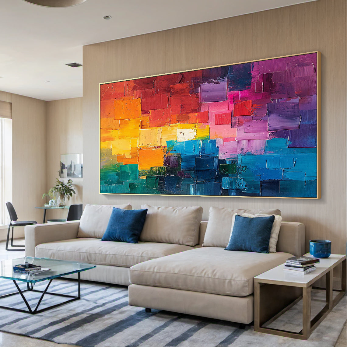 Chromatic Mosaic- Multicolor Abstract Field- AURA159