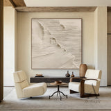 Beige 3D Textured Painting Modern Home Living Room Wall Art AURA283