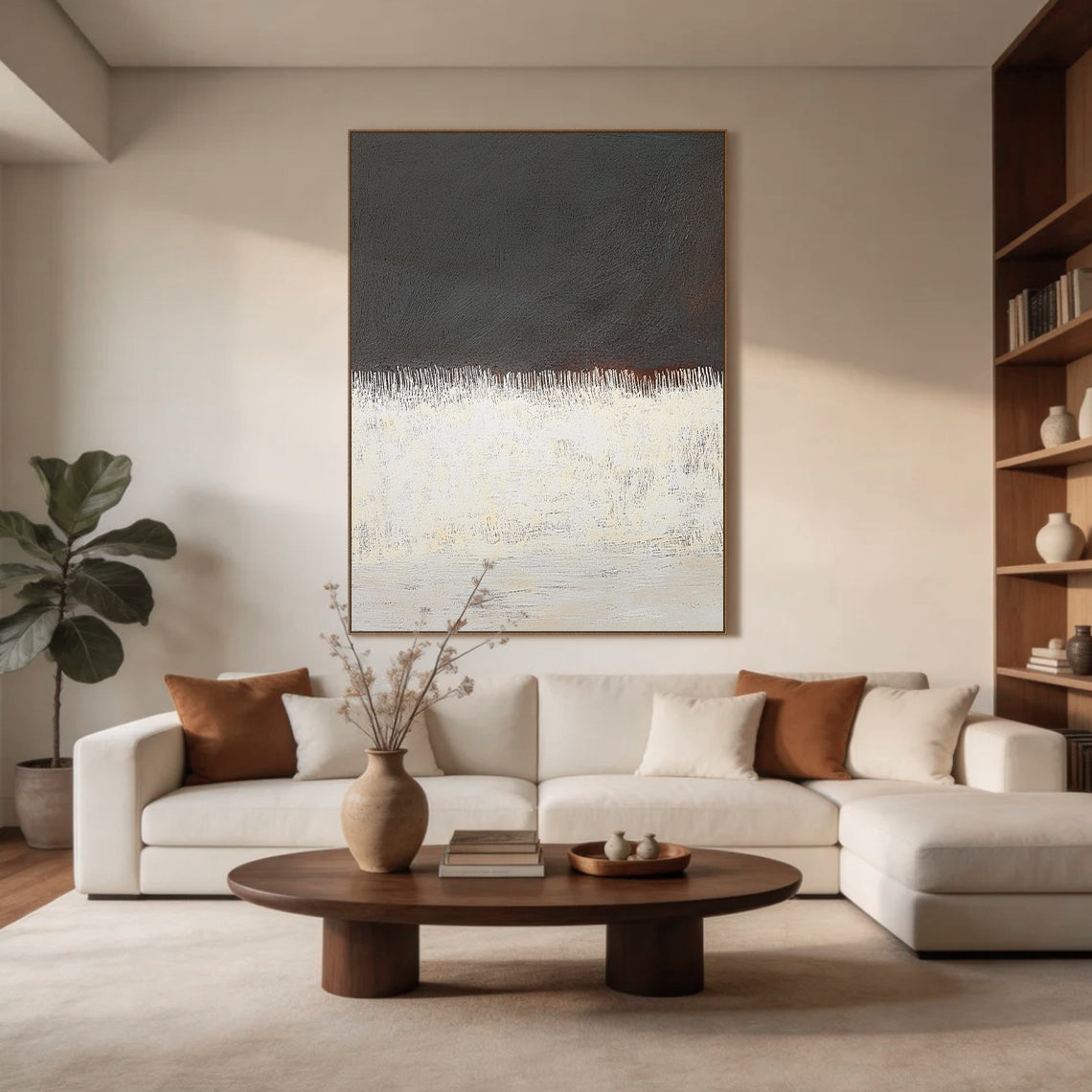 Wabi Sabi Style Black Beige Minimalist Home Decor Piece AURA264