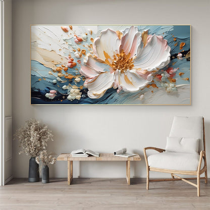 Blooming Calm-Blue & White 3D Textured-AURA062
