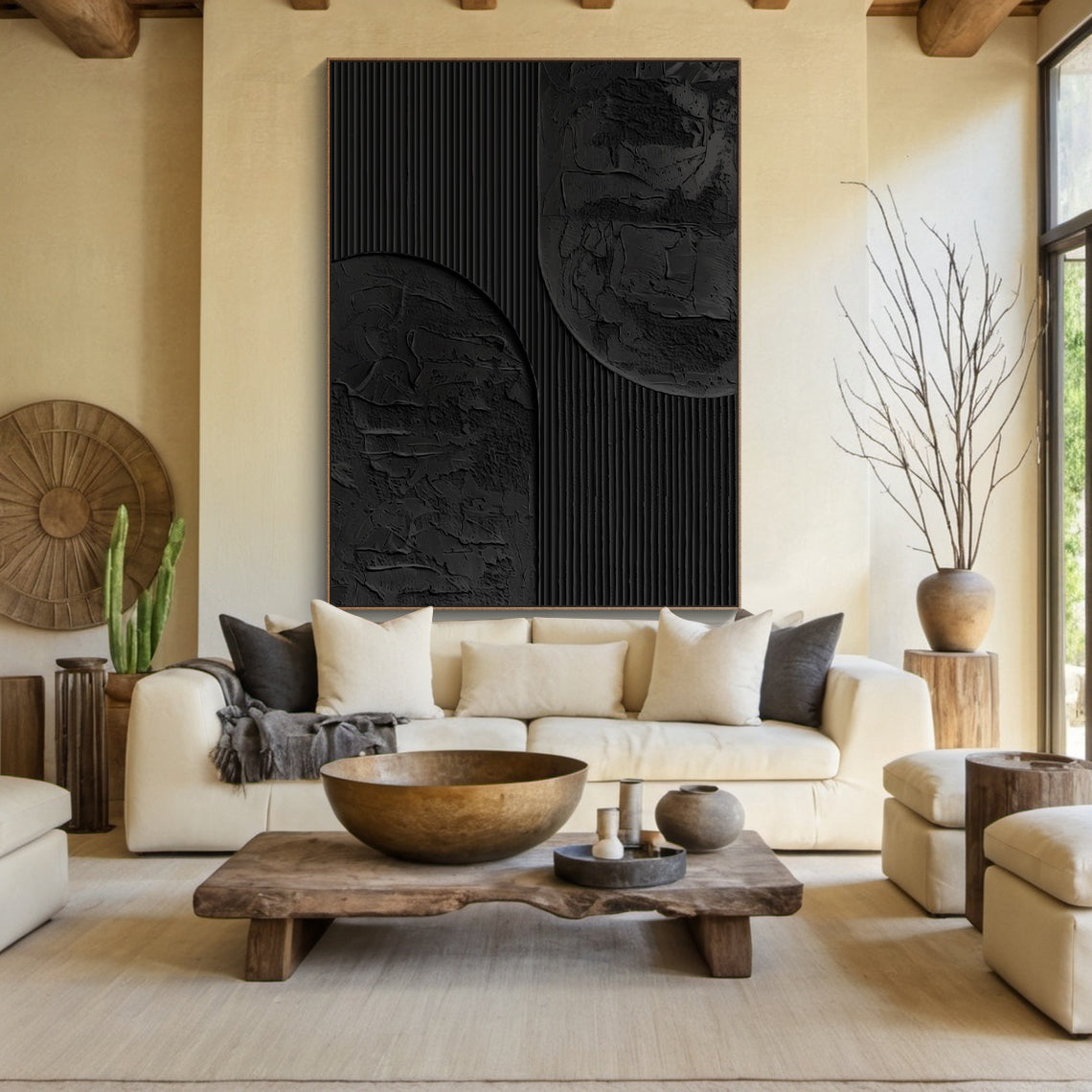 Linear Tension-Black Geometry Texture Field-AURA135