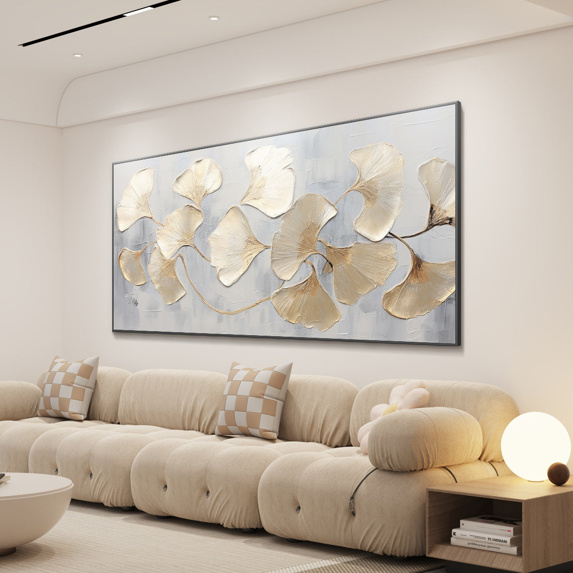 Golden Ginkgo-Yellow & Grey Spatial Field-AURA093