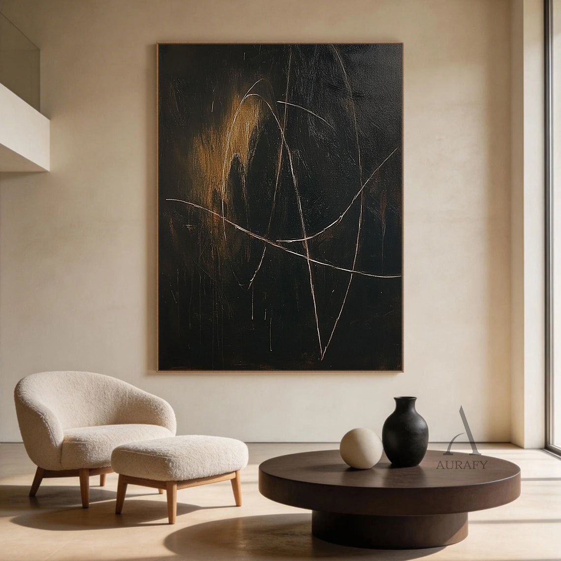 Brown and Black Abstract Wall Art for Modern Home Decor AURA271