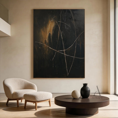 Brown and Black Abstract Wall Art for Modern Home Decor AURA271