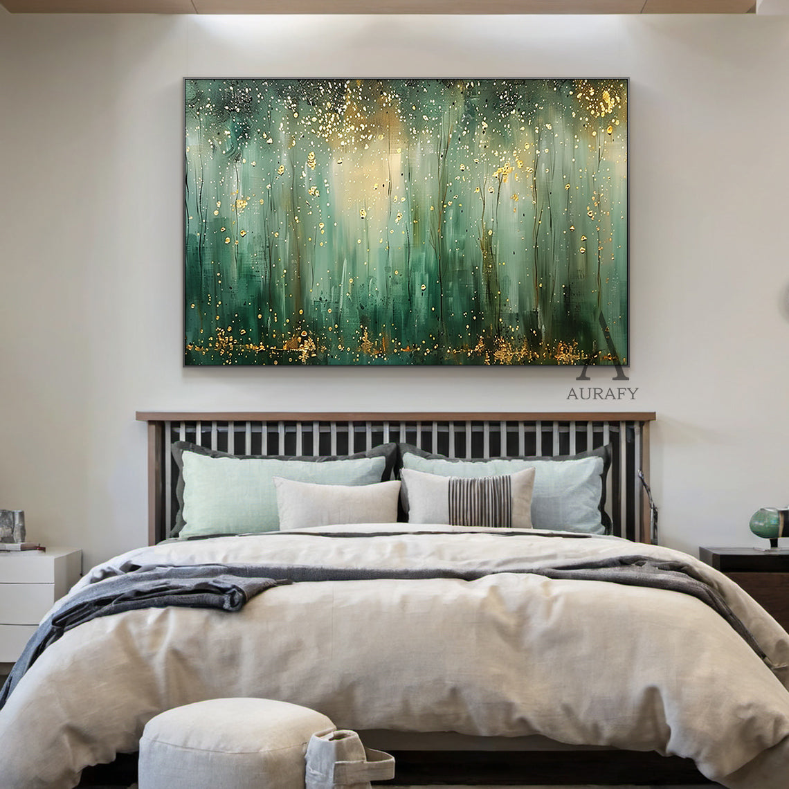 Stylish Green Landscape Home Decor Wall Art for Living Rooms AURA320