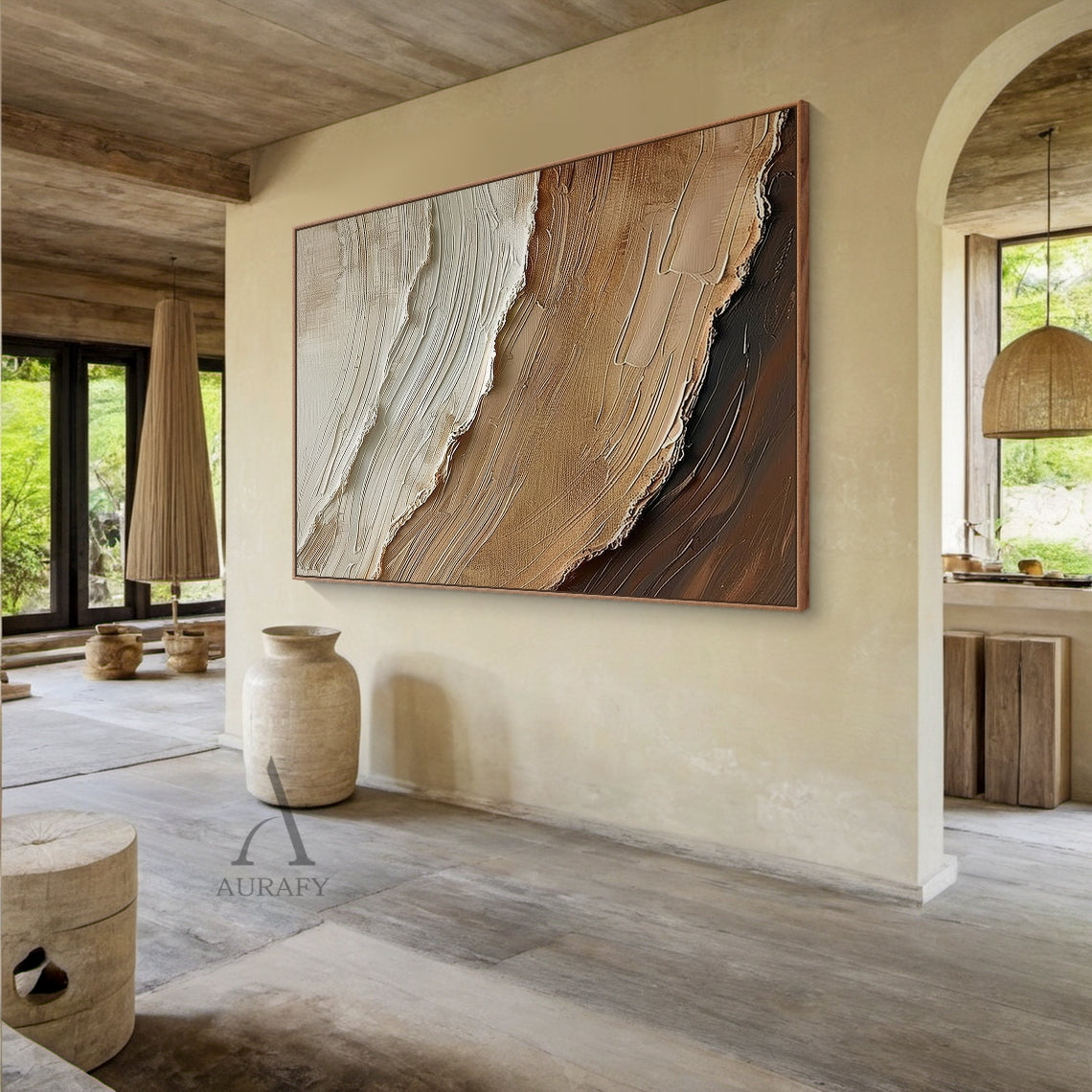 Abstract Coastal Shoreline Texture Wall Art - AURA683