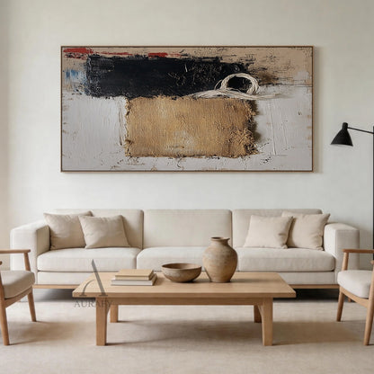 Minimalist Black Wall Art High-Relief Layered Curves Tactile Surface Modern Minimalist Piece AURA428