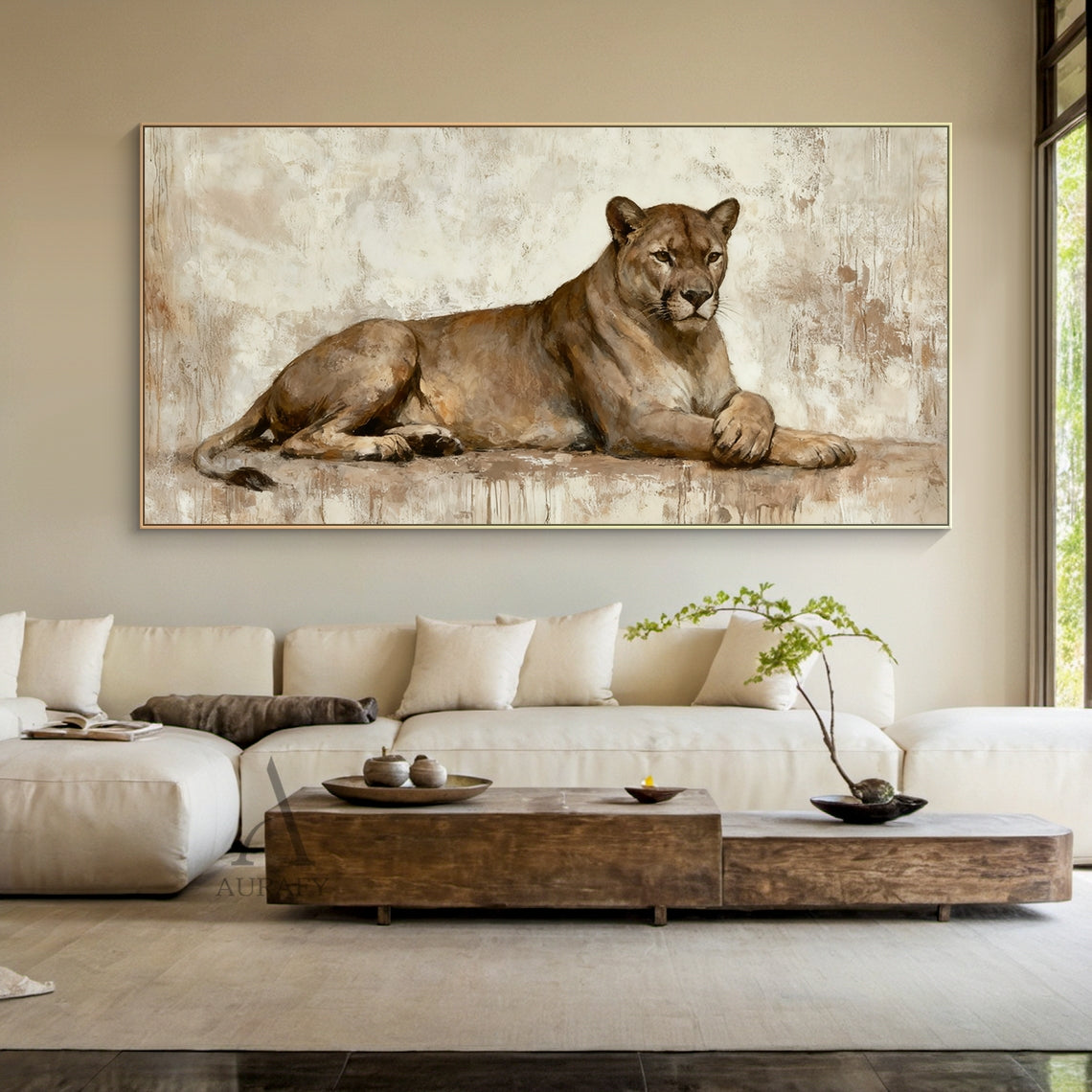 Reclining Lioness Wall Art - AURA663