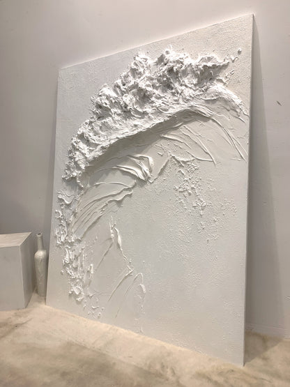 Silent Surge-White Waves & Sky 3D Touch Art-AURA120