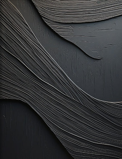Obsidian Flow-Black 3D Textured Art-AURA068
