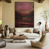 Crimson Stillness-Red Abstract Minimalist Art-AURA116