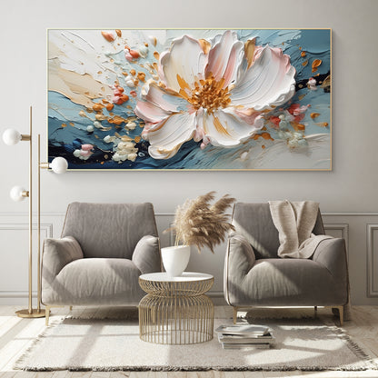Blooming Calm-Blue & White 3D Textured-AURA062
