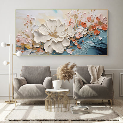 Petal Flow-Blue & Beige 3D Textured-AURA063