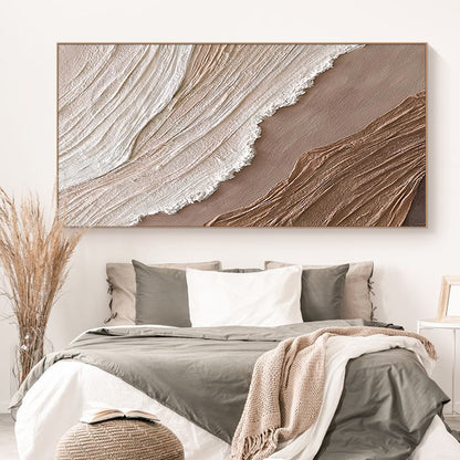 Minimalist Grid Texture Wall Art-Warm Beige Tones-AURA060