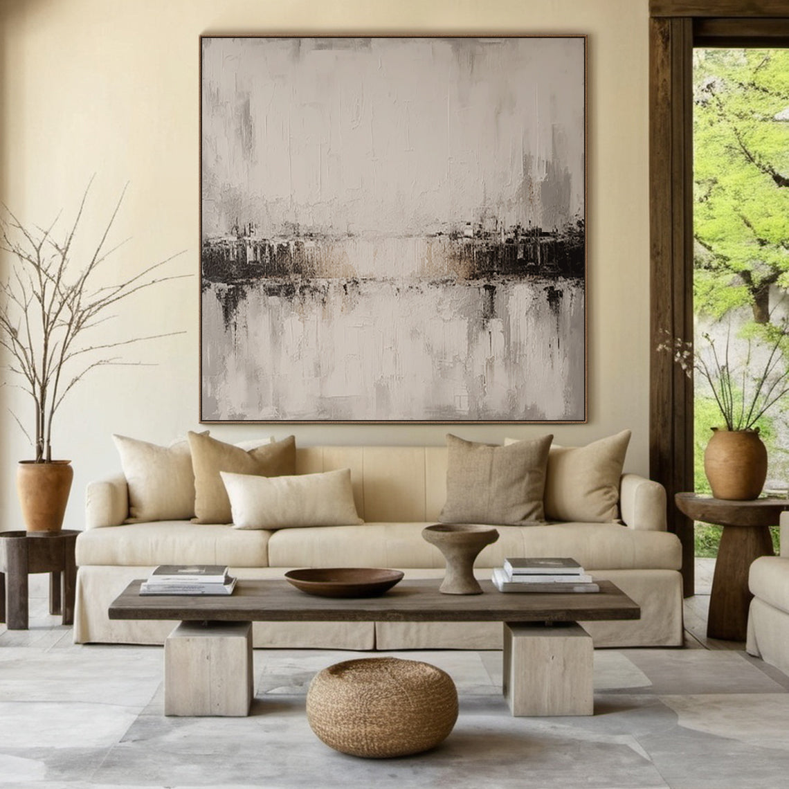 Silent Horizon-Black & Grey Spatial Field-AURA092