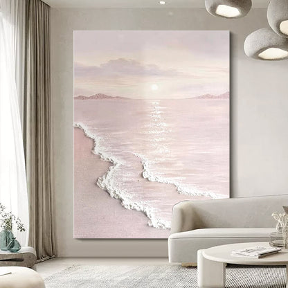 Blush Shore-Beige & Pink 3D Textured-AURA065