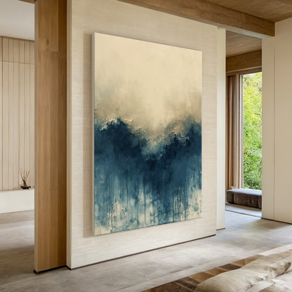 Soft Horizon-Blue & Beige Minimalist Abstract Field-AURA138