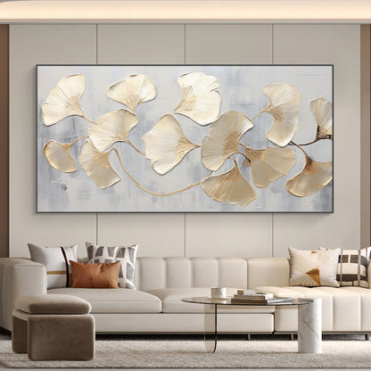 Golden Ginkgo-Yellow & Grey Spatial Field-AURA093