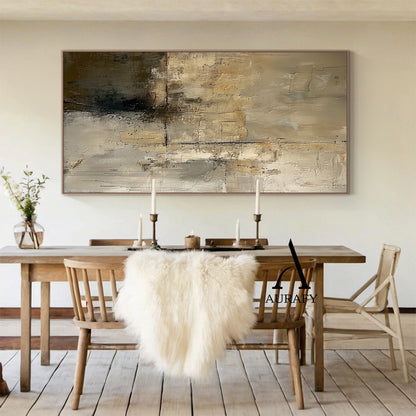 Wabi Sabi Gray Abstract Plaster Textured Art with Rough Crackled Layered Tactile Surfaces AURA558