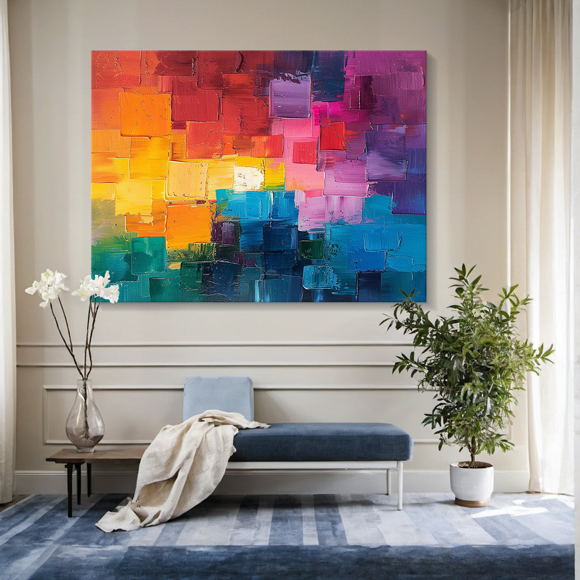 Chromatic Mosaic-Multicolor Abstract Field-AURA159