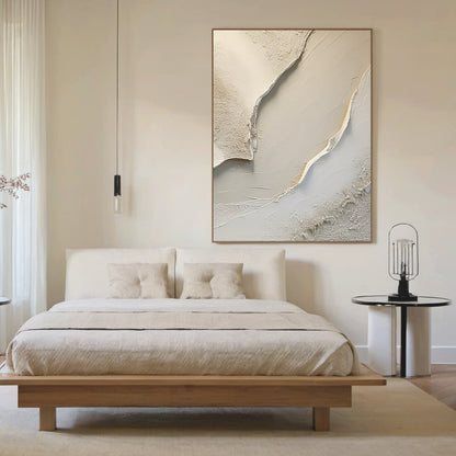 Abstract Earth Texture Wall Art – Soft Sand Tones – AURA012(Vertical)