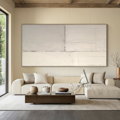 Beige Abstract Art Modern Wabi-Sabi Japandi Organic Tactile Plaster Textured Wall Decor AURA491