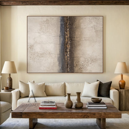 Ocean Brown Abstract Impasto Art Tactile Sculpted Canvas High-Relief Texture Modern Organic Piece AURA433