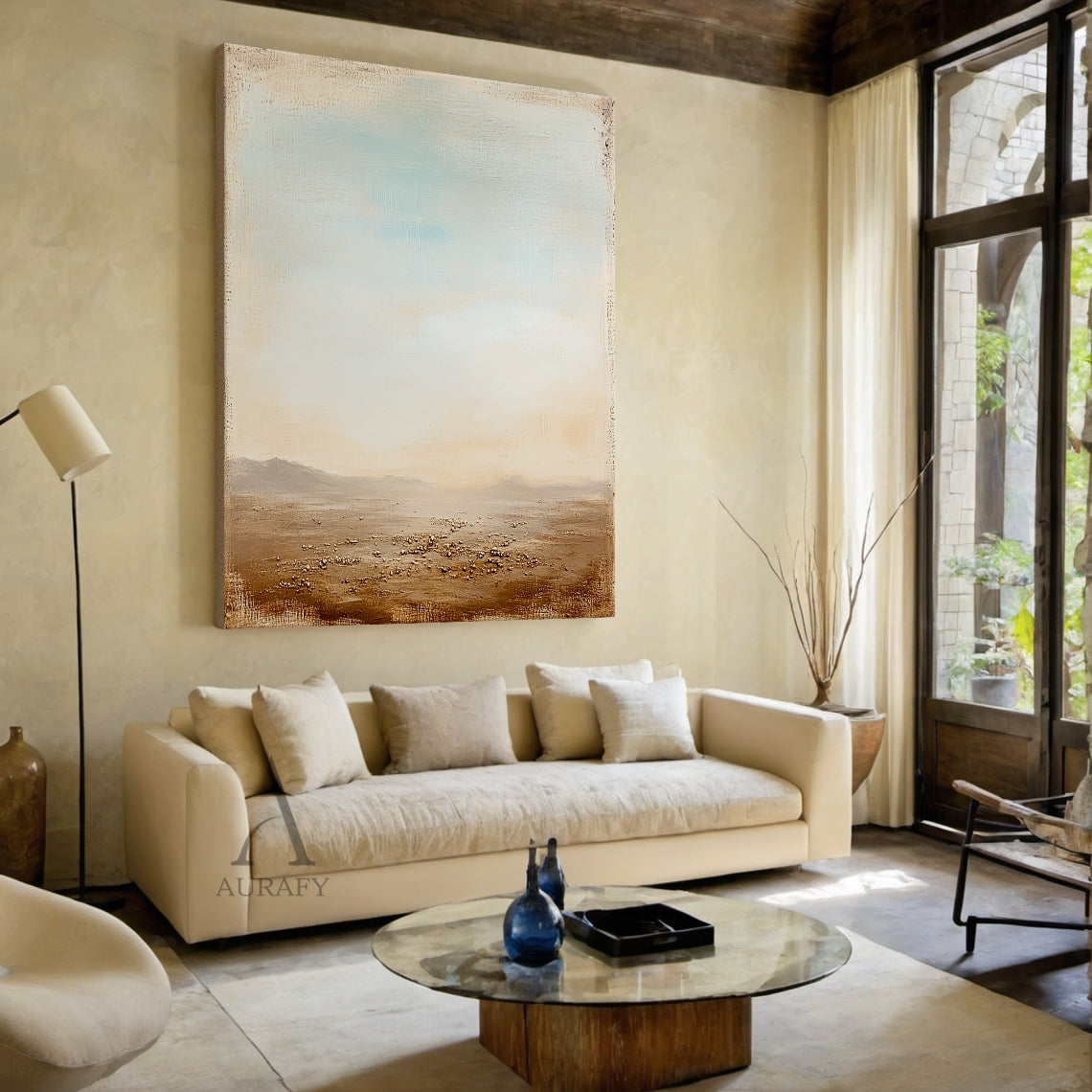 Minimalist Desert Landscape Wall Art - AURA699