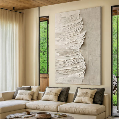 Quiet Tide-Beige Abstract Wall Art-Spatial Field-AURA085