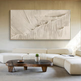 Beige 3D Textured Painting Modern Home Living Room Wall Art AURA283