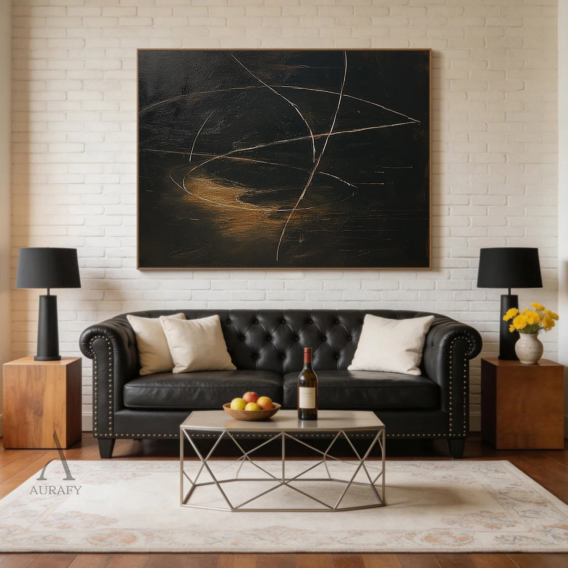 Brown and Black Abstract Wall Art for Modern Home Decor AURA271
