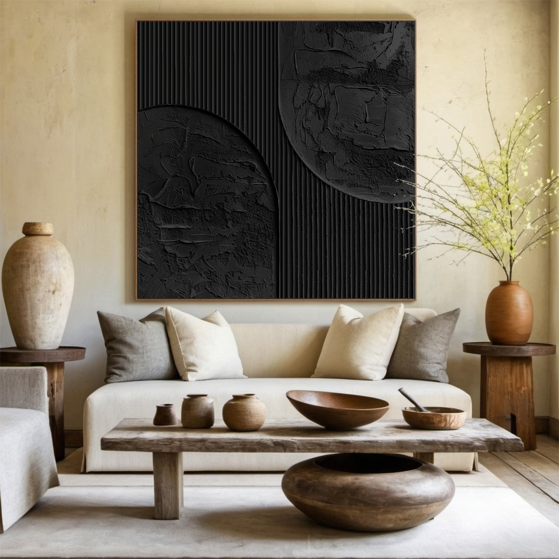 Linear Tension-Black Geometry Texture Field-AURA135