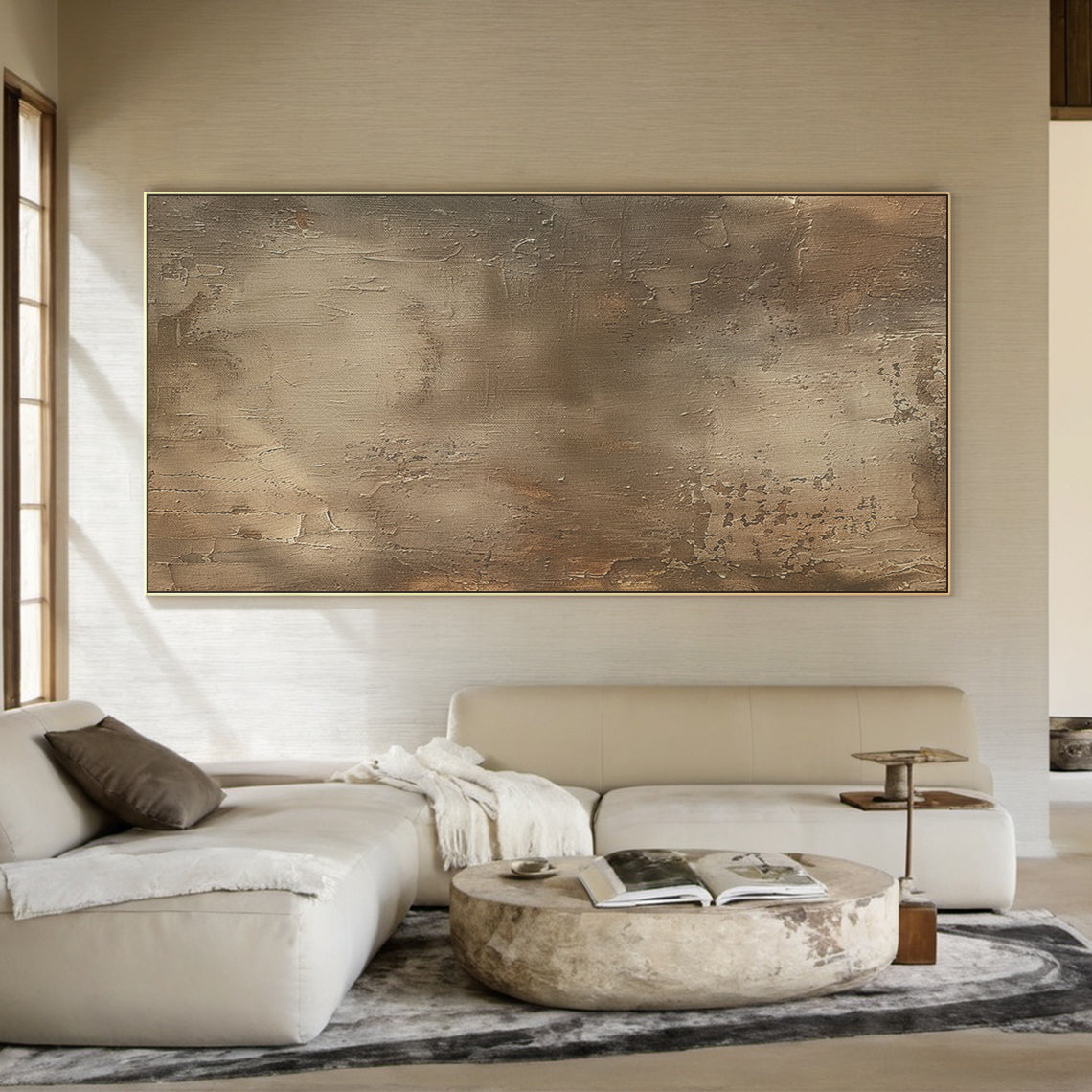 Earthen Veil-Brown Abstract Field-AURA104