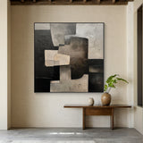 Silent Geometry-Black & Beige Spatial Field-AURA106