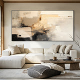 General Abstract Beige Black Wall Art for Contemporary Home Decor AURA286
